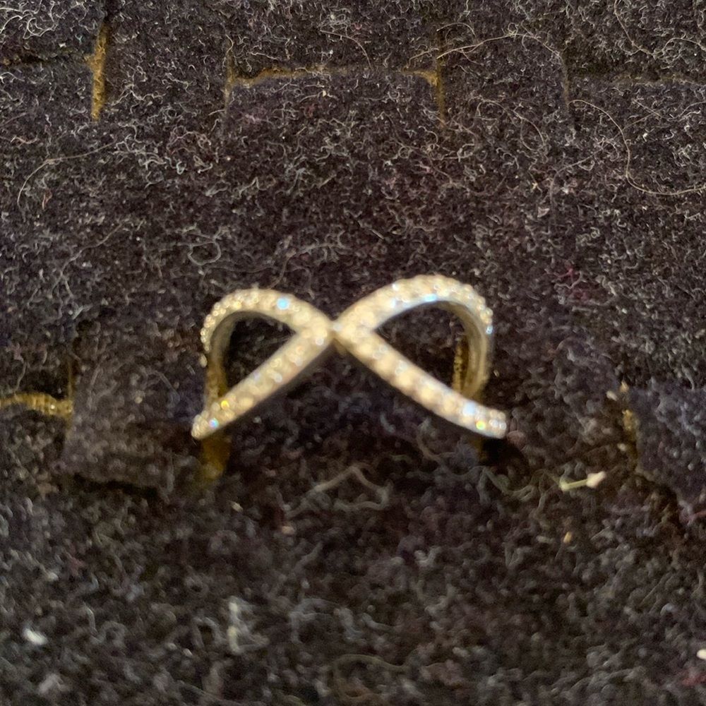 Elegant infinity ring with two overlapping bands 7